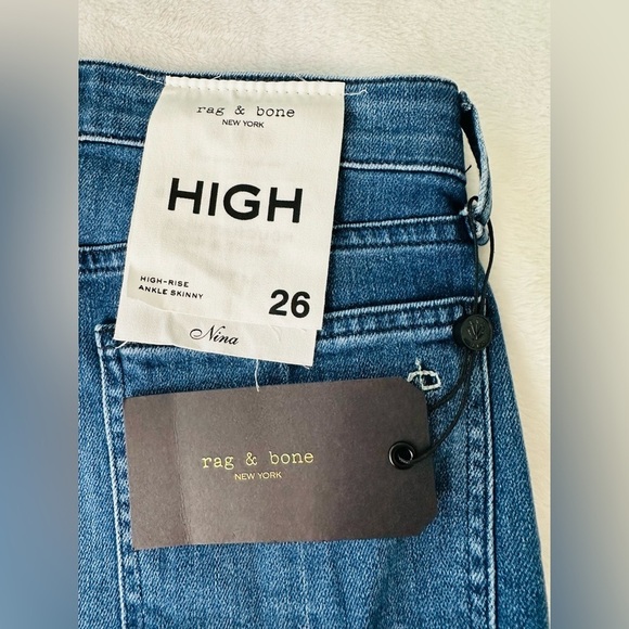 Rag & Bone Valencia Release Nina High Rise Ankle Skinny Jeans Size 26 - Picture 8 of 14